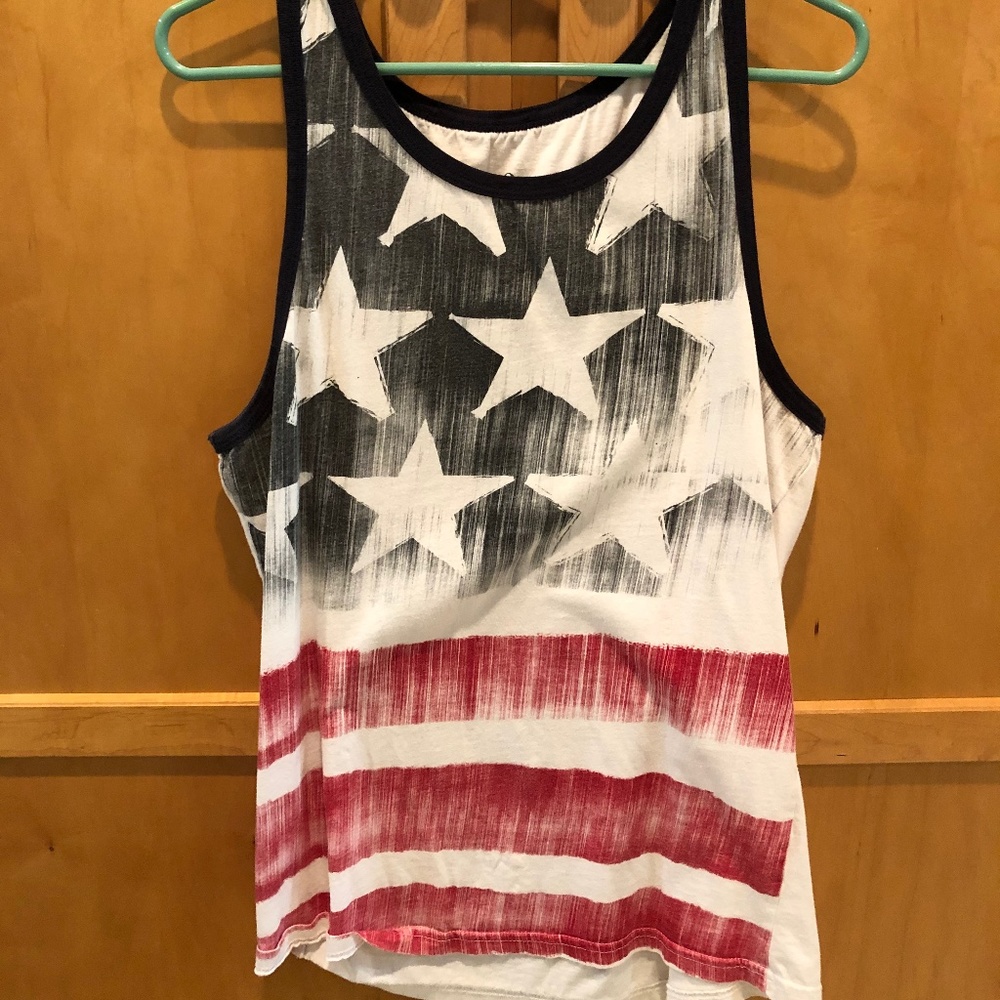 Mens American Flag Tank Top (Size Medium)